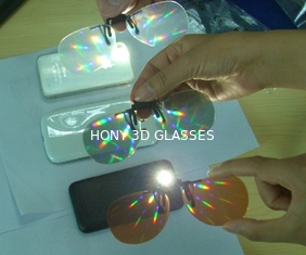 오락을 위한 플라스틱 3D 불꽃 놀이 유리 0.06mm PVC 레이저 렌즈