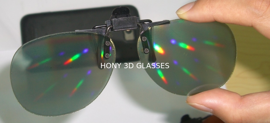 풀 컬러 처분할 수 있는 플라스틱 구조 3D 불꽃 놀이 유리 회절 Lense